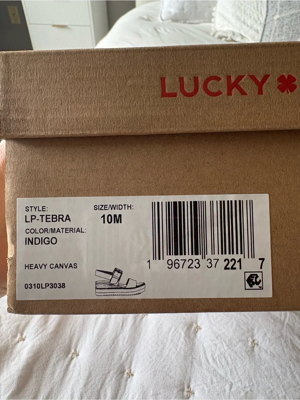 NWT Lucky Brand Wedge Platform Slingback Sandal - Navy Size 10
